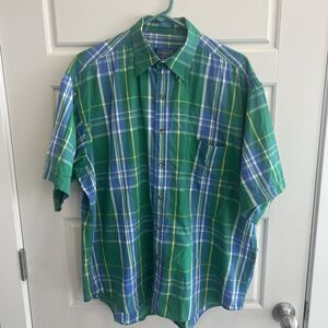 Vtg Pendleton Shirt Mens Large Plaid Short Sleeve Button Down Preppy See Desc.